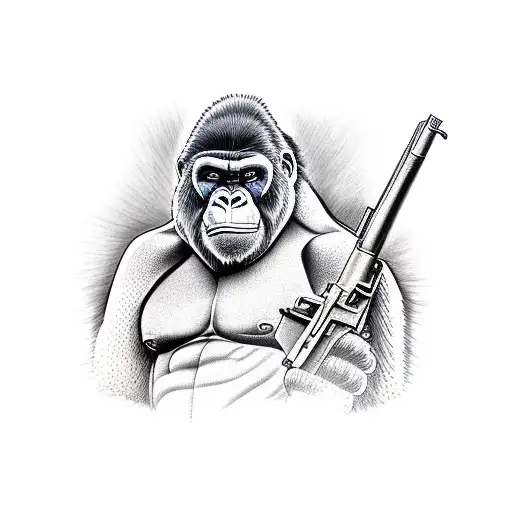 Gorilla With Gun