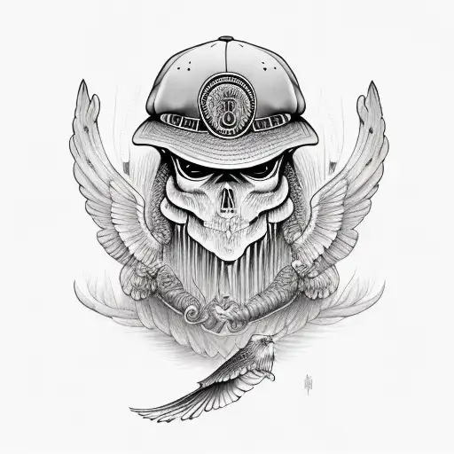 Dark Mushrooms Hat With An Eagle Like A Human