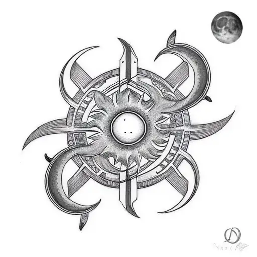 Infinity Symbol With Moon And Sun