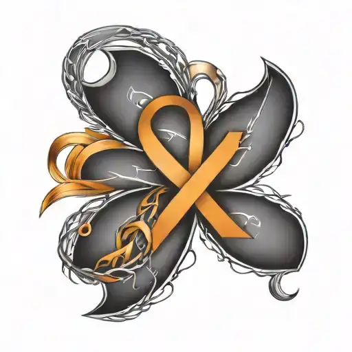 Kidney Cancer Ribbon Survivor Symbol Intertwined