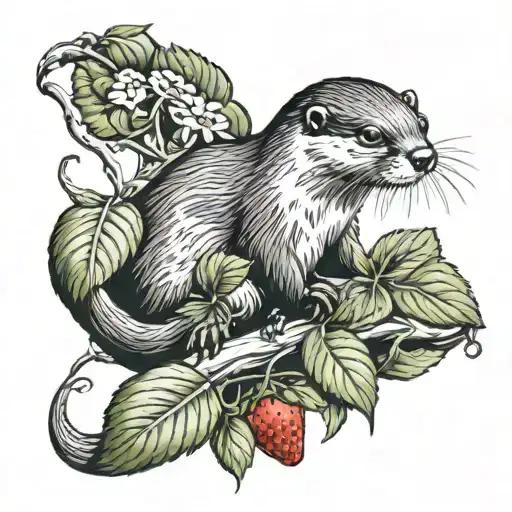 Otter And Strawberry Vine