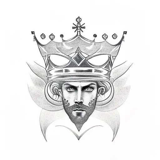 Norse Goddess Wearing A Crown On Mans Inner Forearm