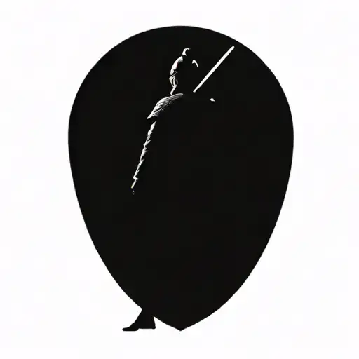 Samurai In Full Armor Ready For War With 2 Children Holding His Arms To Pull Him