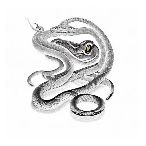 Snake In Nature With Birds