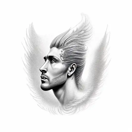 Male Archangel Head And Shoulders From The Side