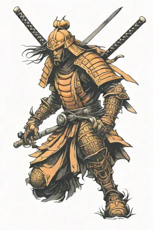 Orange Samurai Warrior