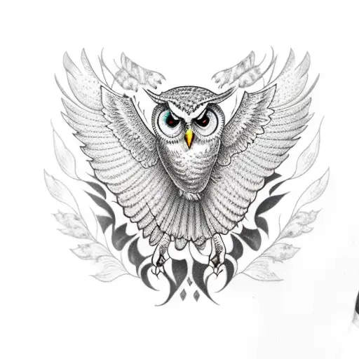 Owl Spread Wings Flying Holding Hot Pepper With Feet