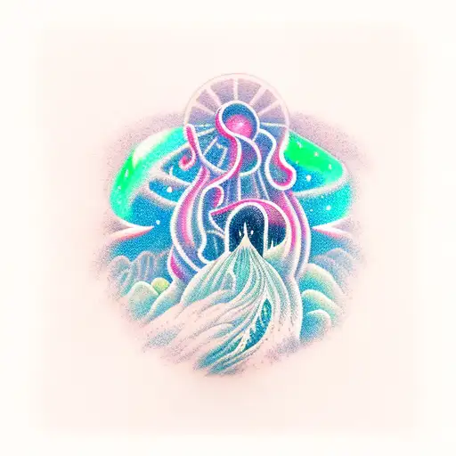 Nothern Lights Going From Mountain