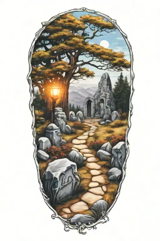 Head Stone Walk Way Winding Hiking Trail