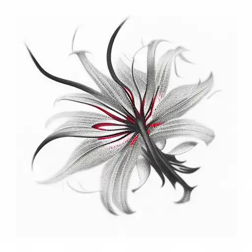 Cross In A Field Of Red Spider Lilies