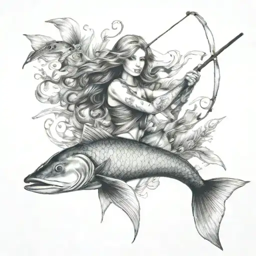 Mermaid And Fishing And Hunting