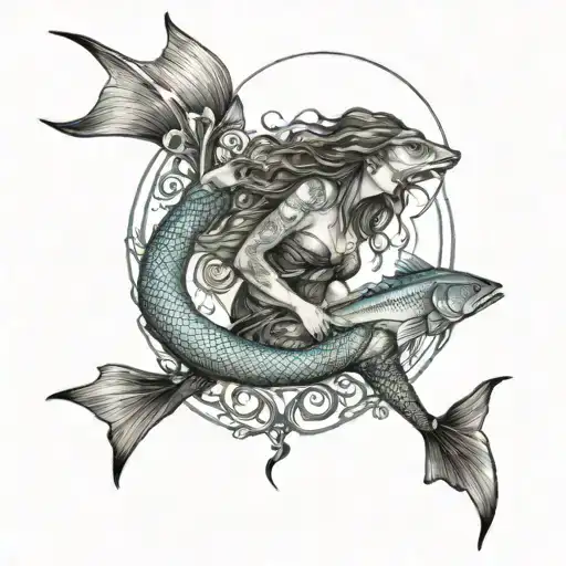 Mermaid And Fishing And Hunting