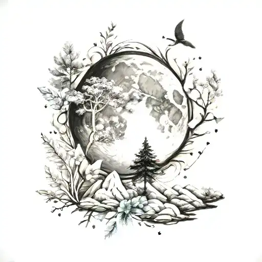 Moon Sky Stars Nature Inspired