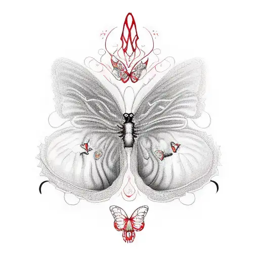 A Book Was Red Writing In It Fading Into Butterflies