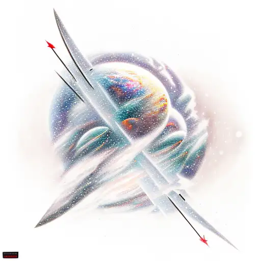 Snowboarder Carving Through A Galaxy Of Stars And Moons And Mountains