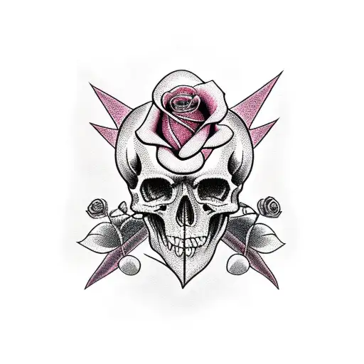 Full Sleeve Rose With Skulls