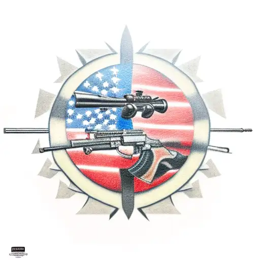 Sniper Rifle With A Texas Flag Background