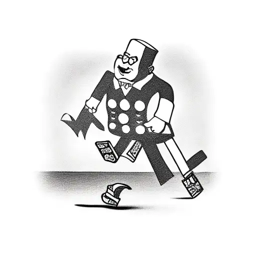 Monopoly Money Man Running Away