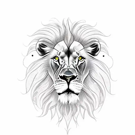 Lion With A Sunflower As Its Mane