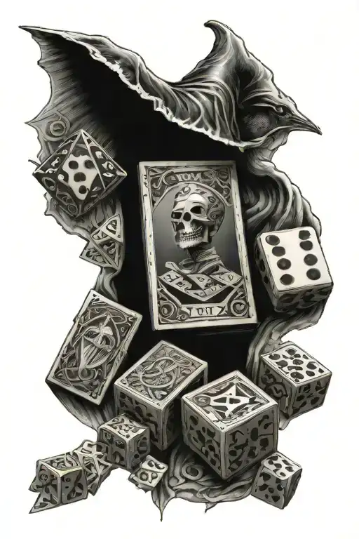 Tarot Cards And Dice