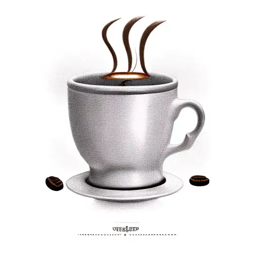 Italian Coffee Maker And A Cup With A Cookie In It