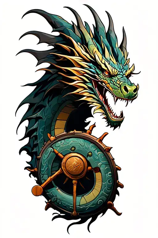 Dragon Ship Wheel