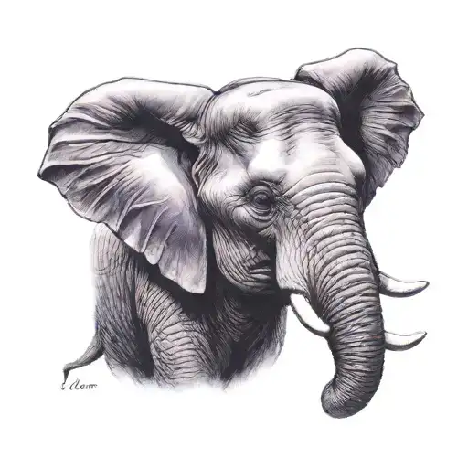 Purple Old Elephant Head