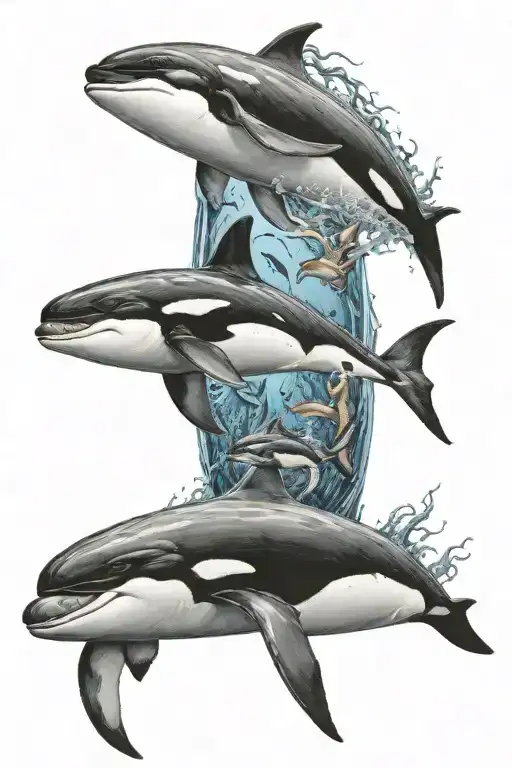 Ocean With Fish And Orca