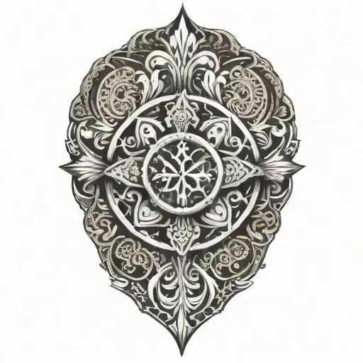 Mandala With A Cross In The Middle