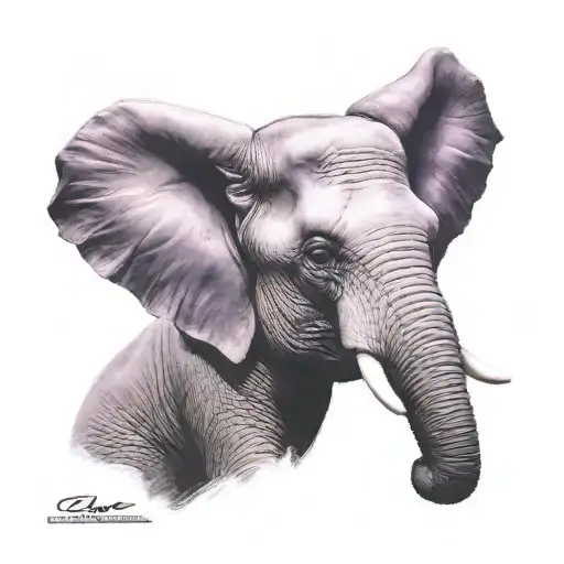 Purple Old Elephant Head