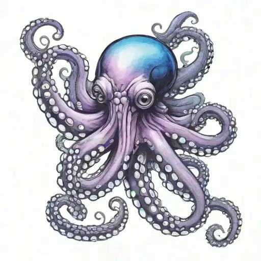 Purple And Blue Communist Octopus