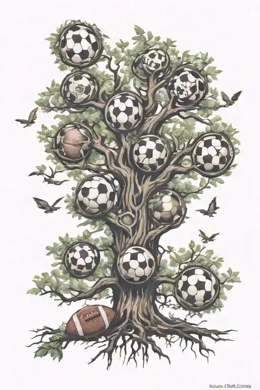 A Family Tree With Football Symbols Representing Each Member