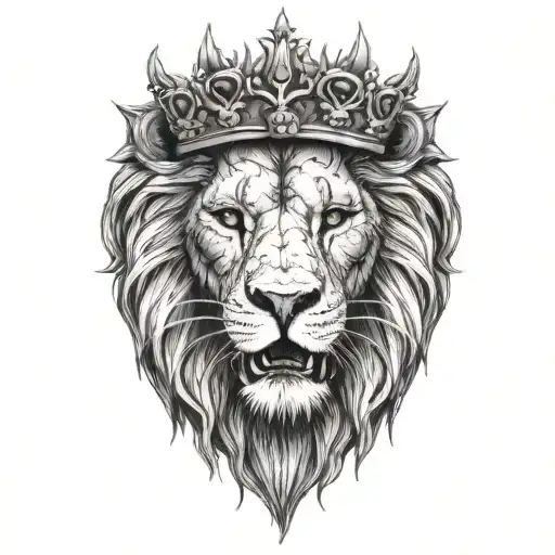 Lion Face With A Crown Of Thorns