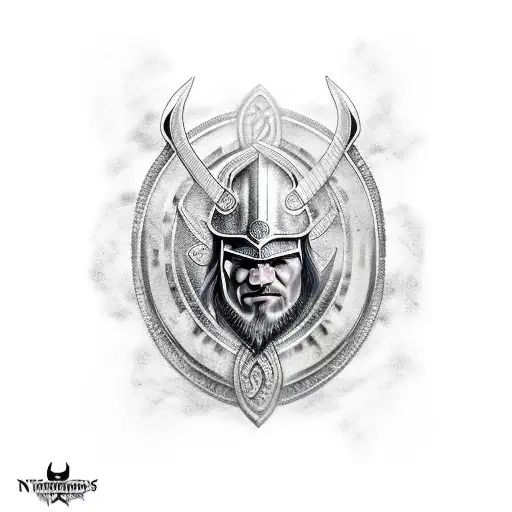 Vikings Warrior Black And White
