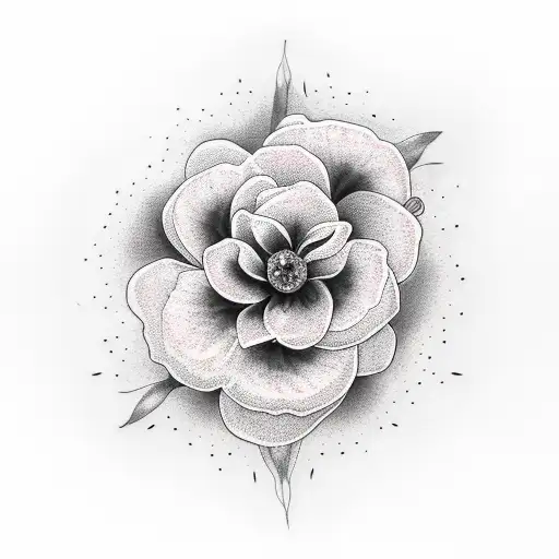 Black And Pink Flower In Landscape