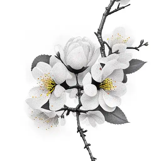 Crow On Cherry Blossoms