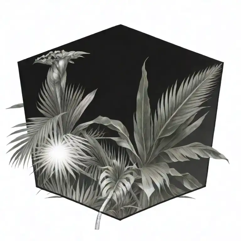 Palm Botanic Style Drawing