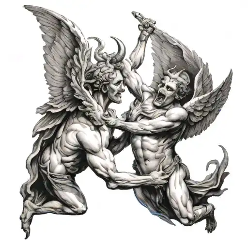 Angel And Devil Arguing