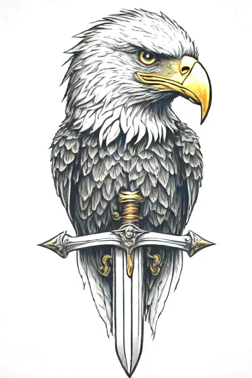 Bald Eagle With A Sword