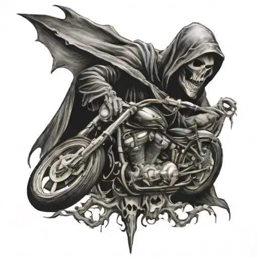 The Reaper Holding A Motorcycle Helmet