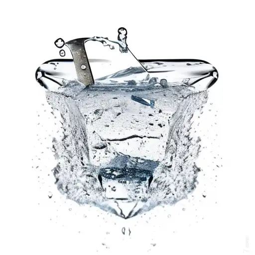 Melting Ice Cube With A Double Edge Sword Going Through It