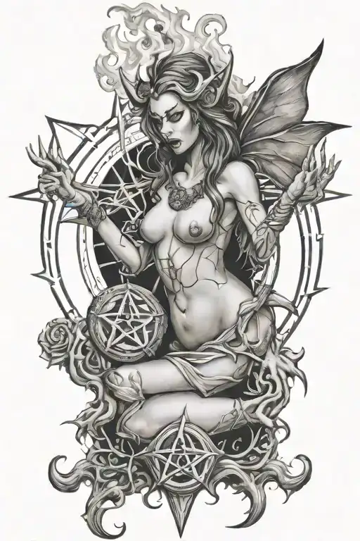 Evil Pentagram Lilith Hell Fire