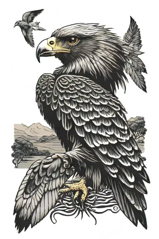 Australian Wedge Tail Eagle With Indigenous Design