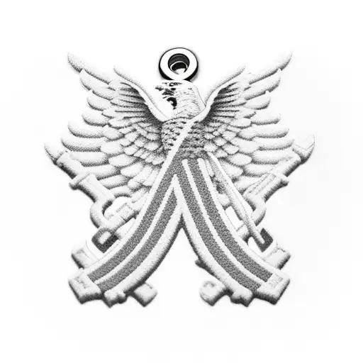 Two Headstones On A Hill With Dog Tags Hanging Off And A Sky View Of The American Flag