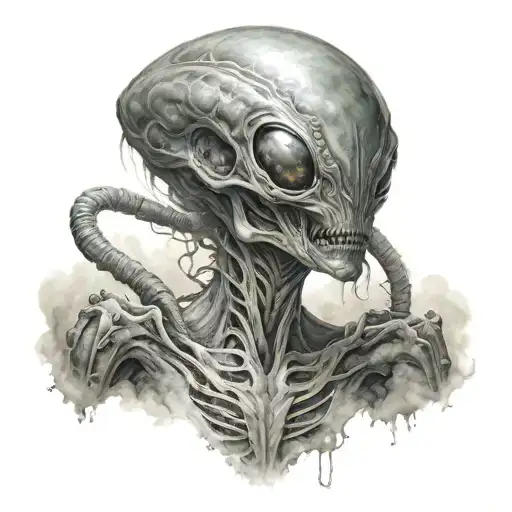 Alien Behind A Lot Of Fog Blur