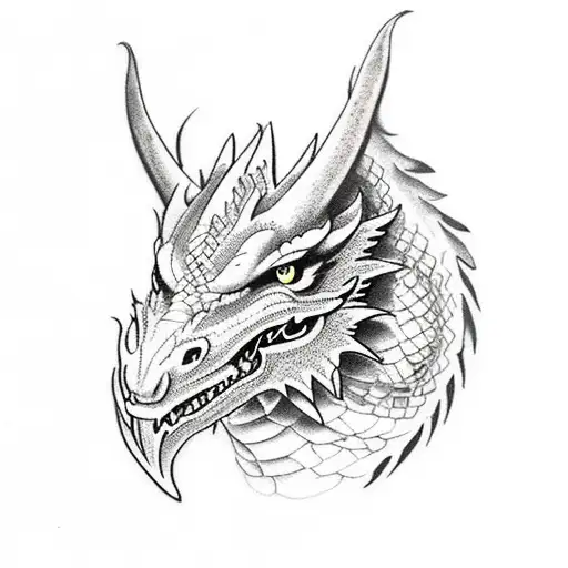 Dragon Wolf Raven And Forest