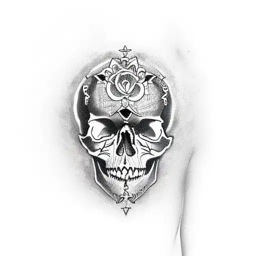 Skull With Upside Down Cross