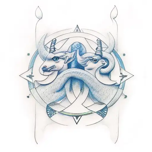 Gemini Sign Incorporated With Virgo Sign Incorporated With Capricorn Sign