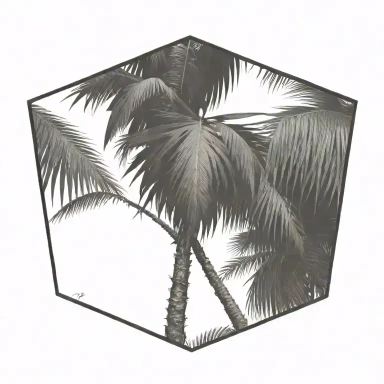 Palm Botanic Style Drawing