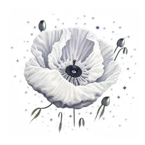 Poppy Flowers With A Galaxy At The Roots